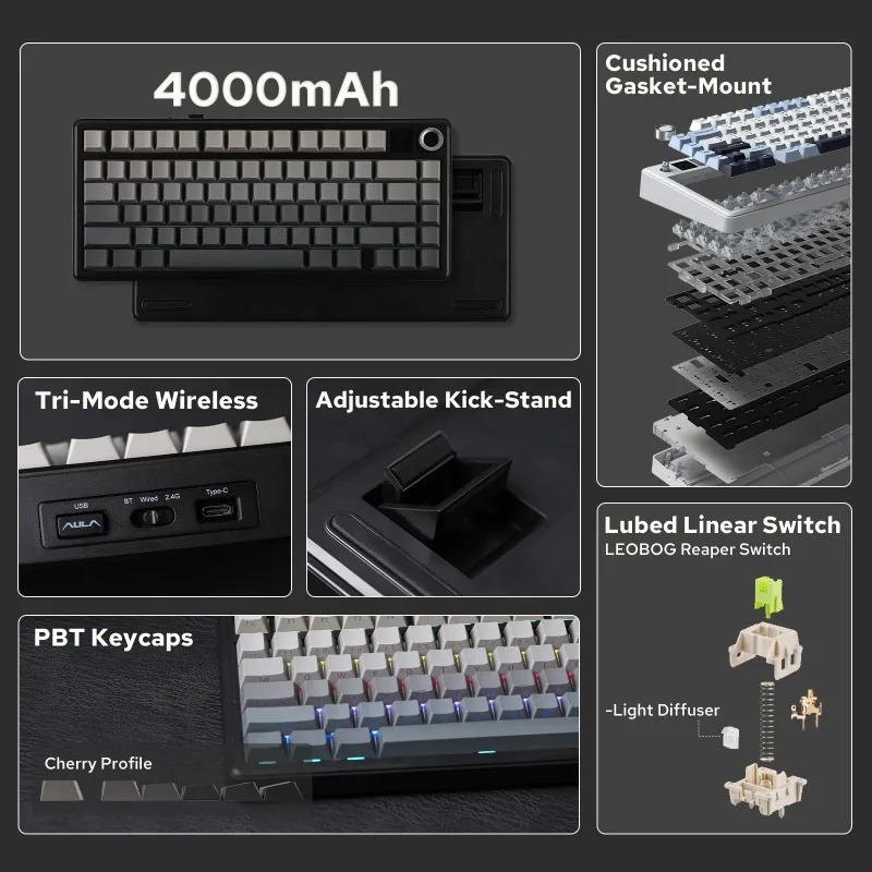 AULA F75 Max Mechanical Keyboa - Gaming Keyboard No Rgb review and price
