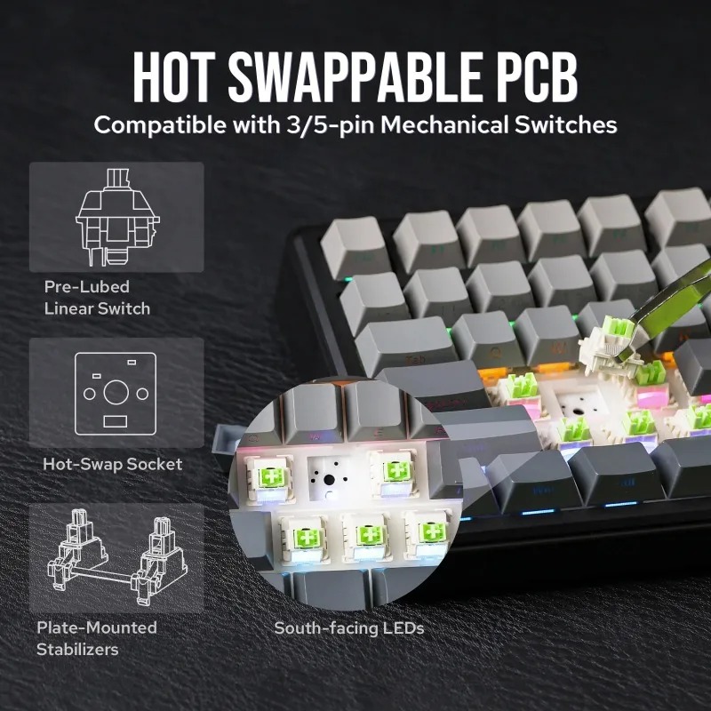 AULA F75 Max Mechanical Keyboa - Gaming Keyboard No Rgb review and price