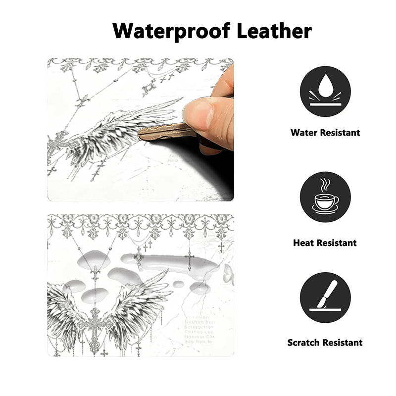 Leather Mousepad Black White A - Gaming Keyboard Mouse review and price