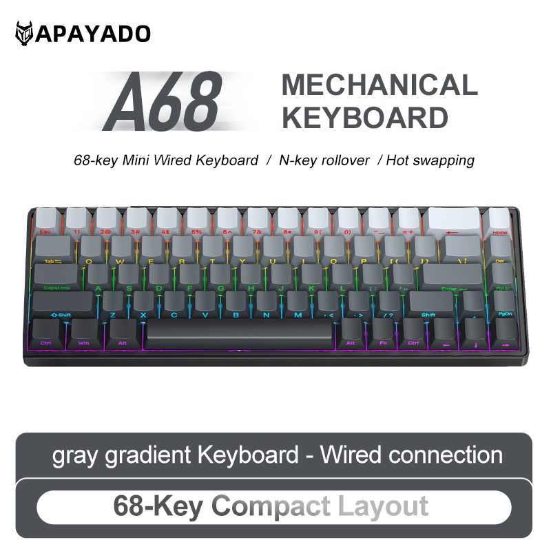 APAYADO A68 Wired Mechanical K - Gaming Keyboard Budget review and price