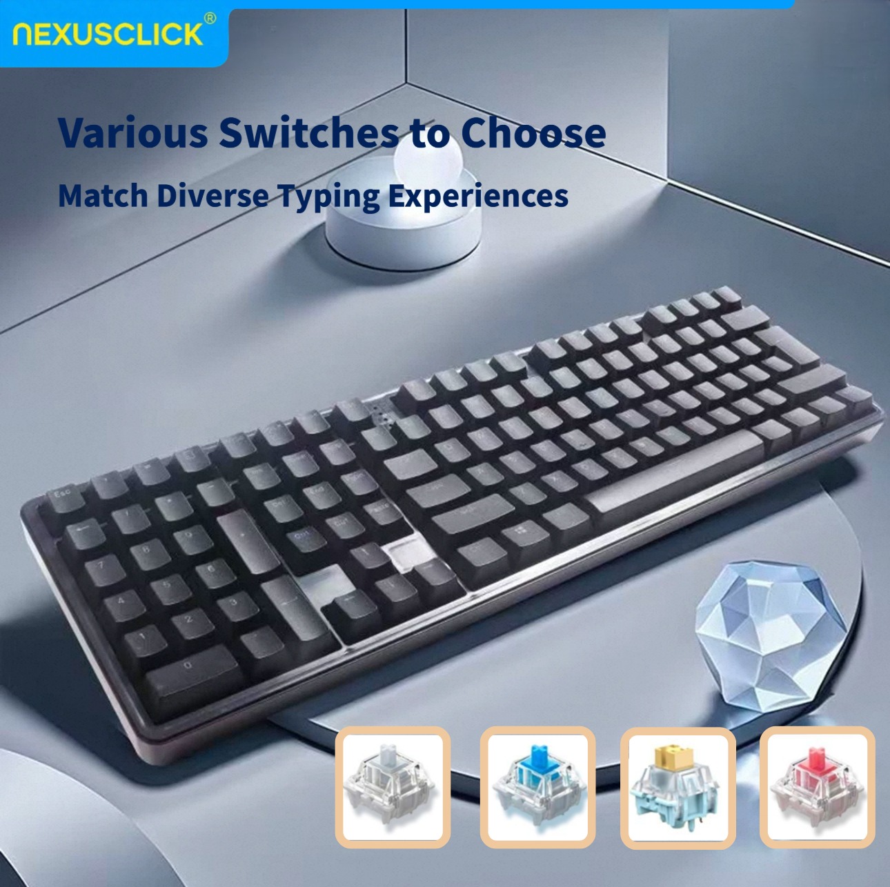 NexusClick Ergonomic Left Hand - Gaming Keyboard No Number Pad review and price